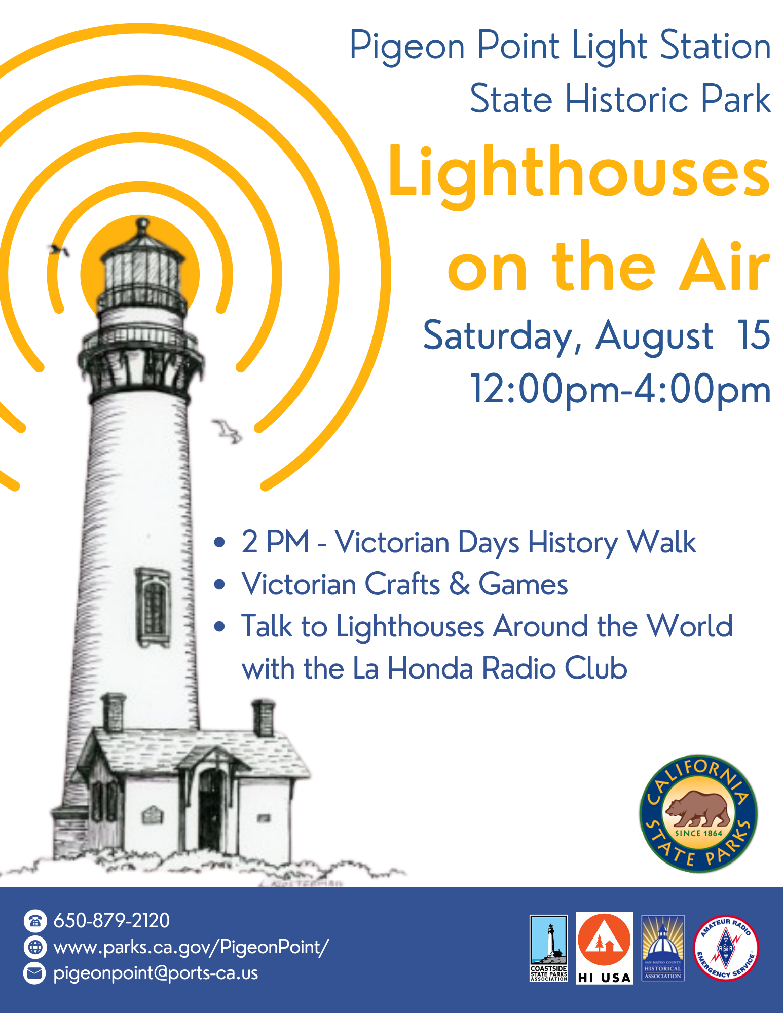 Lighthouses on the Air on Saturday, August 15. 12pm-4pm.